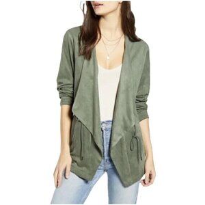 NWT Blank NYC Faux Suede Drapery Jacket Green Size XL